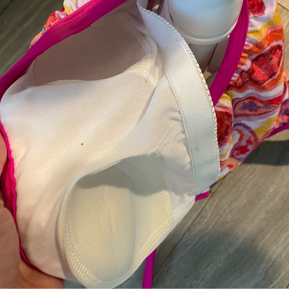 New NWT Dippin Daisy Women's Pink Tropical Floral Bandeau Tankini Swim Top 8 - Picture 5 of 6